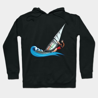 Windsurfing illustration Hoodie